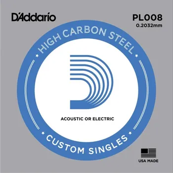 Struna pro kytaru a smyčcový nástroj D'Addario PL008 + prodloužená záruka 3 roky