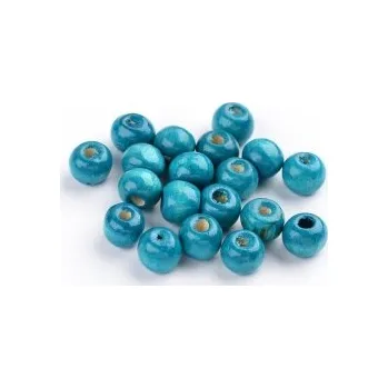 Dětské navlékací korálky Dřevěné korálky tyrkysové 8mm 20g