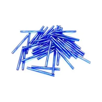 Dětské navlékací korálky Preciosa tyčinky modré kroucené 30 mm