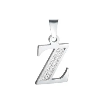 Přívěsek Přívěsek písmeno Z s kamínky 29x18mm chirurgická ocel