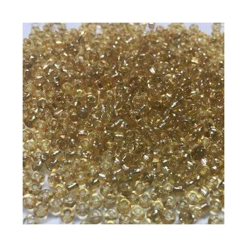 Dětské navlékací korálky Rokajl 8/0 zlatá s průtahem