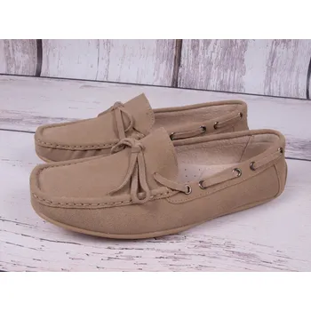 Dámské baleríny Obuv mokasíny American club JK03/21 béžové kožené velikost: 37