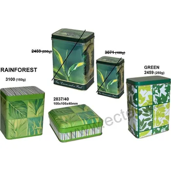 Dóza na potraviny IHR RAINFOREST 2837/40 zelené listy, pruhované lemování