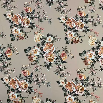 Úplet béžový 20306, květinový vzor, š.150