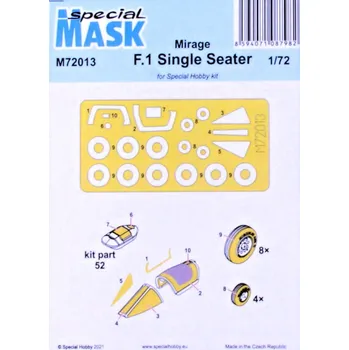 Plastikový model Special hobby 1/72 Mask for Mirage F.1 Single Seater (SP.HOBBY)