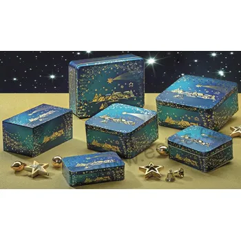 Dóza na potraviny ZLATÁ VESNIČKA 3234/120 metalická modrá s hvězdičkami