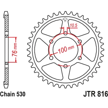 Řetězová sada pro motocykl Jt sprockets JTR 816-42 Suzuki