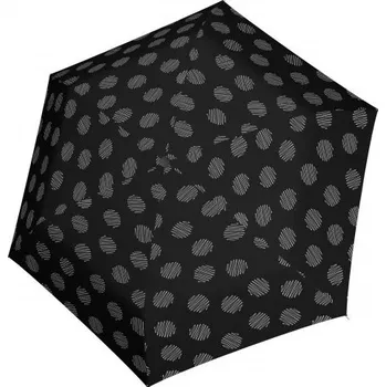 Deštník Černý mechanický skládací dámský deštník se vzorem Brynn
