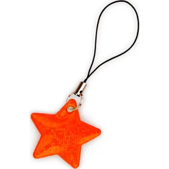 Reflexní taháček na zip - oranžová hvězdička