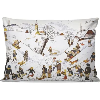 Bytový textil Matějovský Povlak Josef Lada - DĚTSKÉ HRY V ZIMĚ velikost:: 33x50 cm s výplňí SKANTEX