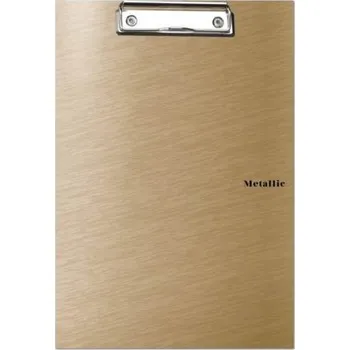 Psací podložka Podložka psací Metallic s klipem, A4, dvojdeska, zlatá