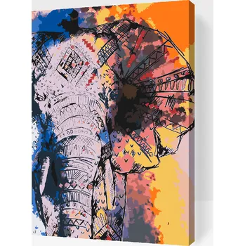 Malování podle čísel - Slon africký Velikost: 40x60cm, Rámování: Pouze srolované plátno