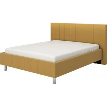Postel Manželská postel 160x200cm Camilla – žlutá/chromované nohy