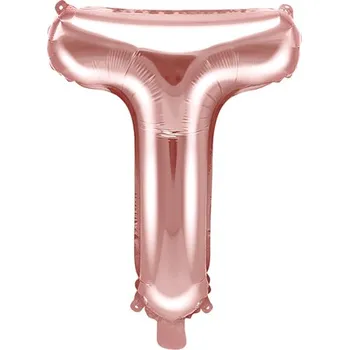 Balónek Fóliové písmeno T - rose gold, 40 cm
