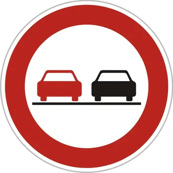 Dopravní značka Značka B21a - 2.třída Zákaz předjíždění