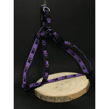 Postroj pro psa Palkar motýlek postroj pro psy 44 cm - 62 cm vel. 2 černo-fialová s tlapkami (Palkar motýlek postroj pro psy 44 cm - 62 cm vel. 2 černo-fialová s tlapkami)