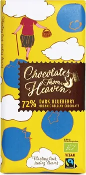 Čokoláda Chocolates from Heaven Hořká čokoláda s borůvkami 72 % Bio 100 g