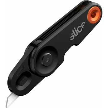 Černo-oranžový plastový skládací univerzální nůž SLICE - délka 10 cm, šířka 2,6 cm, výška 1,2 cm - 80090005