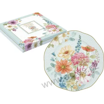Talíř Easy Life COTTAGE FLOWERS porcelánový dezertní talíř rozkvetlé květy