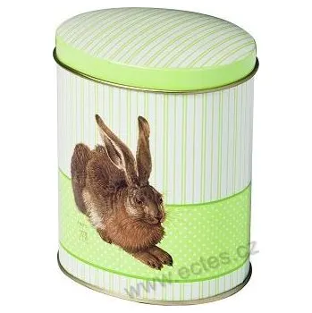 Dóza na potraviny IHR Albrecht Dürer: plechová oválná dóza 3095 Young Hare - Mladý zajíc