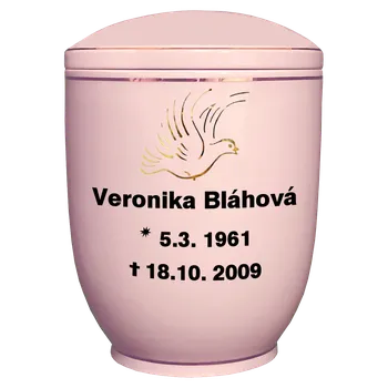 Smuteční dekorace Pohřební urna Diamant | holubice text