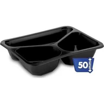 Jednorázové nádobí Menu miska zatavovací 3-dílná (cena za 50ks) Misky zatahovací: Hloubka misky 50mm