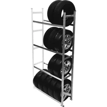 Uskladnění pneumatiky Wexta Regál na pneumatiky s ráfkem, 2500x1200x400 mm, 4 police, přídavný