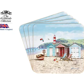 prostírání Leander 1907, Loučky u Karlových Varů Leonardo - Korkové prostírání pod skleničky "Písečná zátoka" /10*11 cm/ - 4 ks