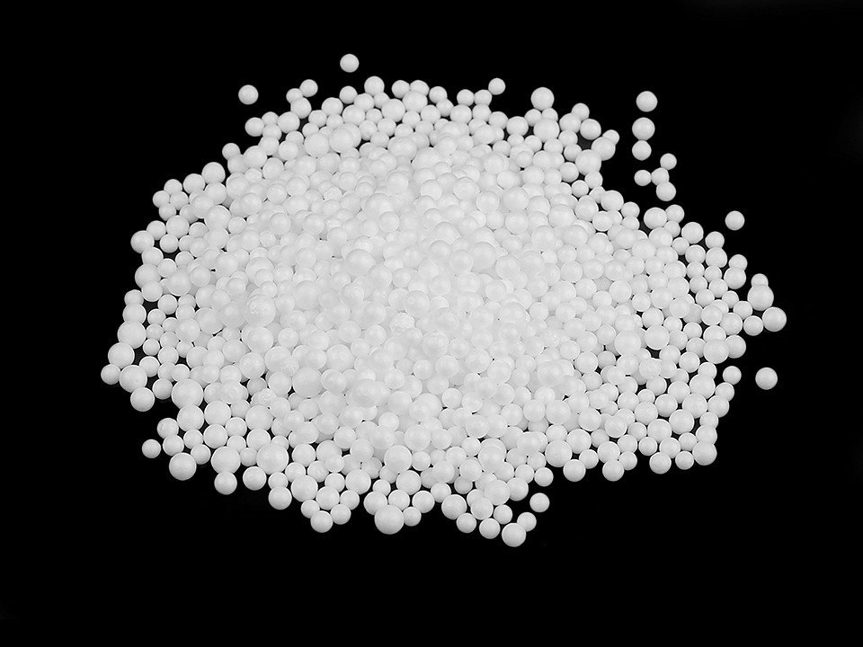Výplň - polystyrenové kuličky do sedacích vaků Ø3-5 mm 50 litrů, barva bílá