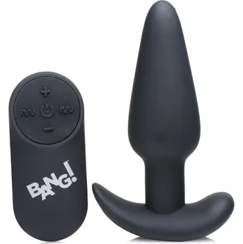 Anální kolík Bang! Remote Control 21X Vibrating Silicone Butt Plug Black
