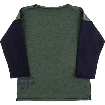 Chlapecké tričko khaki melírované tričko s dlouhým rukávem