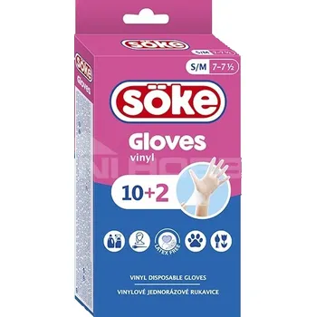 Čistič podlahy Rukavice jednorázové vinylové 10+2 ks, vel. S/M
