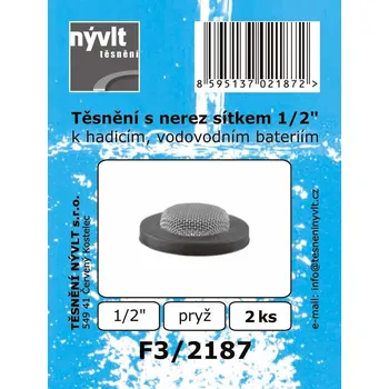 SADA těsnění převlečné matice 1/2" s nerezovým sítkem 2 ks vypouklé - F3/2187