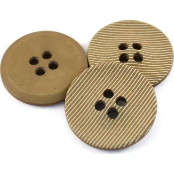 Knoflík Knoflík dvoudírkový -pruhovaný - 54" - 34,29mm Knoflík dvoudírkový -pruhovaný: Béžový