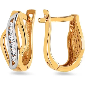 Náušnice Zlaté náušnice se zirkony IZ23606 + dárkové balení LUXUS zdarma