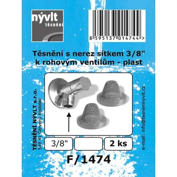 SADA těsnění převlečné matice 3/8" plastové s nerezovým sítkem 2 ks - F/1474