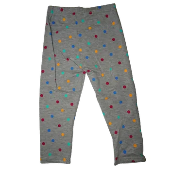 Dívčí šedé legíny s barevnými puntíky. 92 - 98