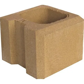 Plot Betonový plot Simple Block poloviční tvarovka HX 3/20/AF 20 x 20 x 15 cm ukončující okrová