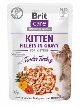 Krmivo pro kočku Brit Care Cat Pouch Kitten Fillets in Gravy with Tender Turkey 85 g