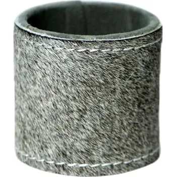 Papírový ubrousek Kroužek na ubrousky z hovězí kůže Grey - 5*3cm