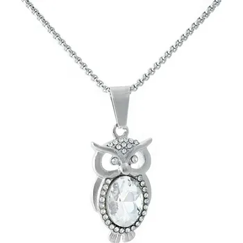 Náhrdelník Náhrdelník sova se zirkony a krystalem z chirurgické oceli S11074110