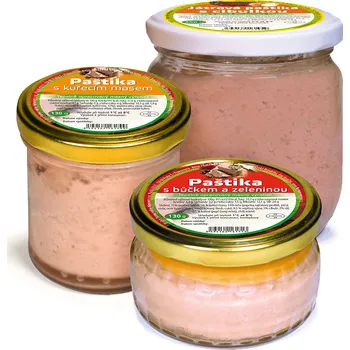 paštika a pomazánka Sada masových paštik – kuřecí, játrová a bůčková, 510 g