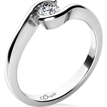 Prsten Couple, Zásnubní prsten Linette, bílé zlato a výrazný zirkon, vel.: 51, ø16,2 mm, 6864064-0-51-1