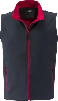 Pánská vesta James & Nicholson JN1128 Iron Grey/Red L