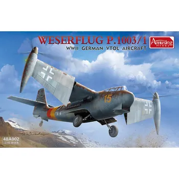 Plastikový model Amusing Hobby 1/48 Weserflug P.1003/1 WWII German VTOL aircraft