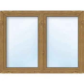 Okno Plastové okno dvoukřídlé se štulpem ARON Basic bílé/zlatý dub 1350 x 700 mm