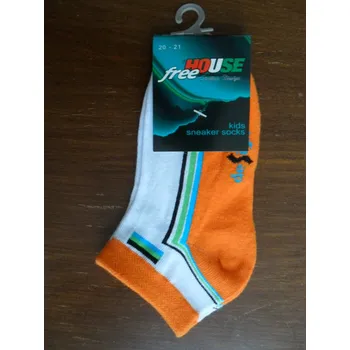 Dívčí oblečení FREE HOUSE 161N-dětské ponožky NOVIA fialové 33,5-35 (22-23) (dětské kotníčkové bavlněné ponožky)