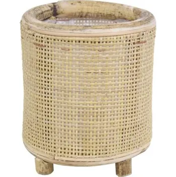 Květináč Kulatý bambusový květináč na nožičkách Bamboo - Ø17*18 cm