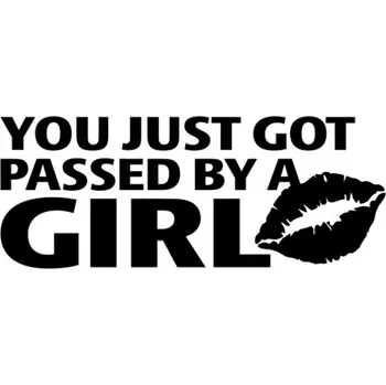 Samolepicí dekorace na vozidlo Samolepka passed by a girl na auto a motorku, tuning nálepka (5231)