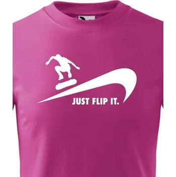Chlapecké tričko Dětské tričko - Just flip it, Barva Purpurová, Velikost 158 cm/12 roků, Canvas Dětské tričko Bezvatriko.cz 0801